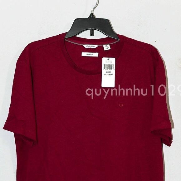Calvin Klein Men's Cotton Crew Neck Breathable Liquid Touch T-shirt IN RED - Picture 3 of 5